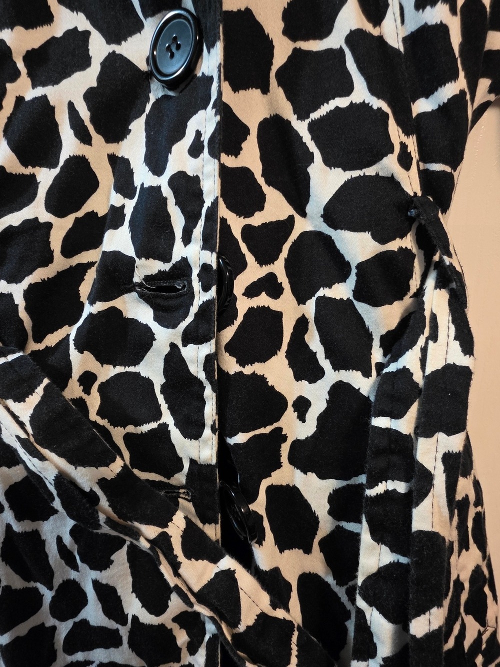 4/$97 Deal! Papillion Zebra Black & White Printed Pea Coat - Picture 8 of 13